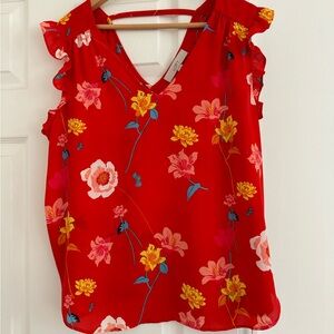 Floral ruffle top